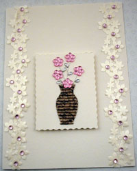 Ivory Flower Ribbon Card