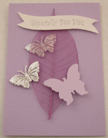 Purple Skeleton Leaf Butterfly Card