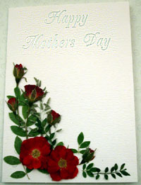 Happy Mothers Day Red Flower Corner Card