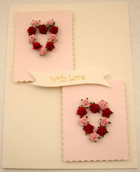 Valentines Pink & Red Rose Hearts Card